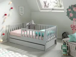 Kinder-/Juniorbett 70x140 cm, grau