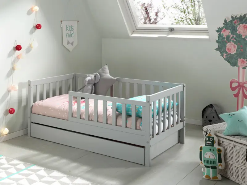 Kinder-/Juniorbett 70x140 cm, grau