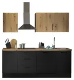 m&ouml;max Dornbirn - Ihr Trendm&ouml;belhaus in Dornbirn K&uuml;chenblock TURIN 220cm schwarz/Artisan ohne Ger&auml;te
