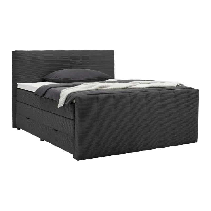 Boxspringbett Malaga Schwarz ca. 180x200cm