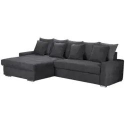 Ecksofa Salvador in Mikrofaser Dunkelgrau 164/293 cm
