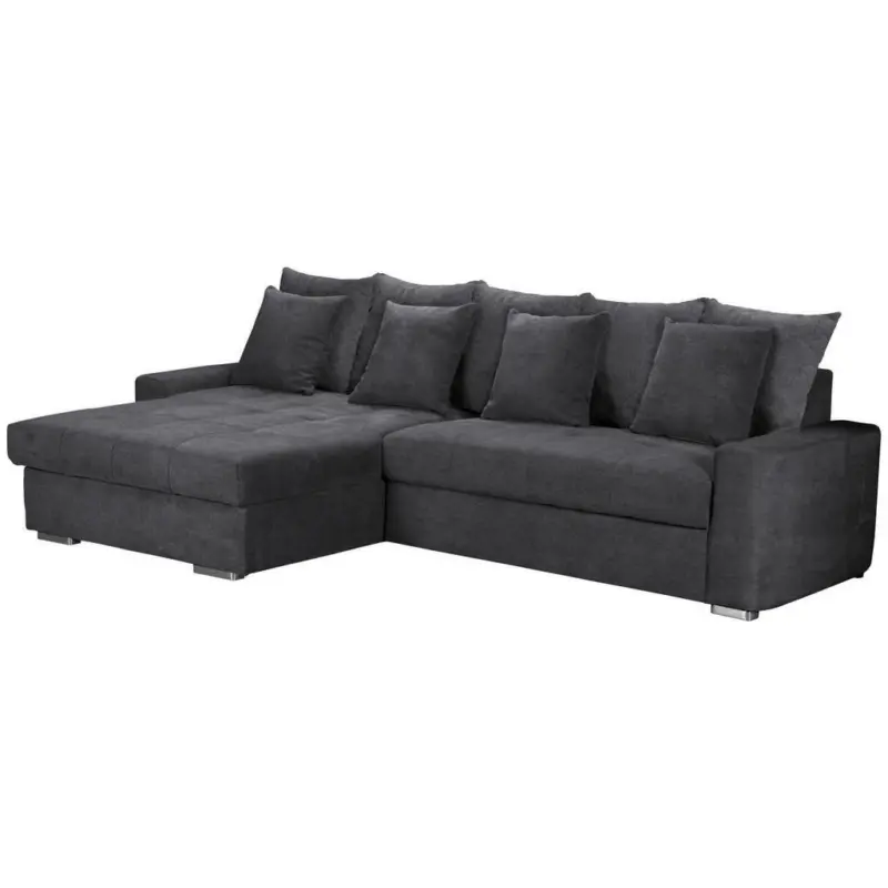Ecksofa Salvador in Mikrofaser Dunkelgrau 164/293 cm