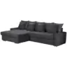 Ecksofa 164/293 cm Salvador in Mikrofaser Dunkelgrau Zierkissen, R&uuml;ckenkissen, Bettkasten, Schlaffunktion 164/293 cm