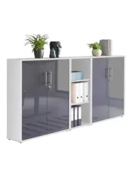 Aktenschrank Office Edition Sw Set 8 Wei&szlig;/Anthrazit