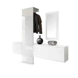 Garderobe Carlton Paneel in Wei&szlig; Hochglanz