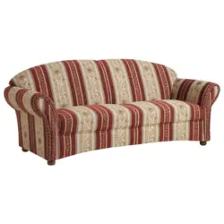3-Sitzer-Sofa in Chenille Rot, Beige