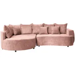 Ecksofa in Chenille Rosa 194/307 cm