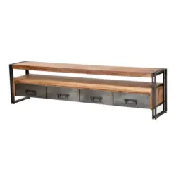 LOWBOARD Naturfarben/Schwarz B: 200cm