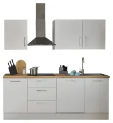 K&uuml;chenblock TURIN 220cm wei&szlig;/Artisan ohne Ger&auml;te