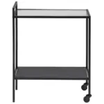 M&ouml;belix Servierwagen Metall/Glas Seaford Schwarz mit 2 Laden
