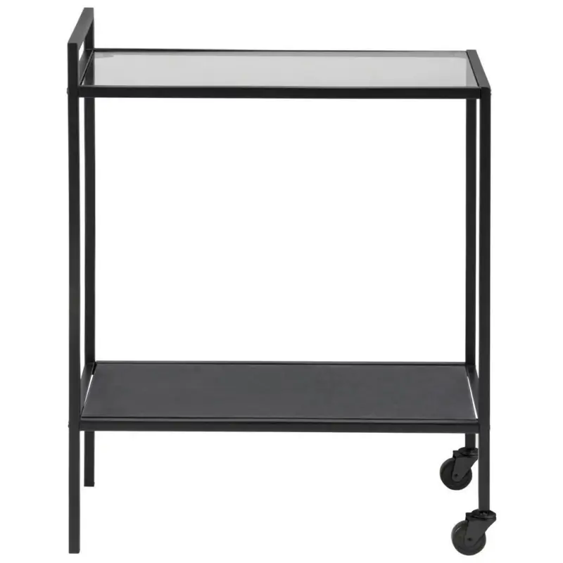 Servierwagen Metall/Glas Seaford Schwarz mit 2 Laden