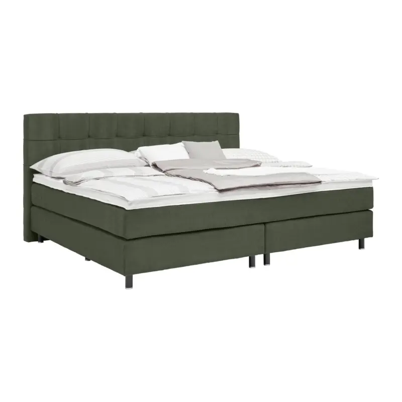 Boxspringbett Primo Dunkelgr&uuml;n ca. 240x200cm
