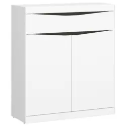 Schuhschrank Turino Alpinweiss/Grau B: 86 cm