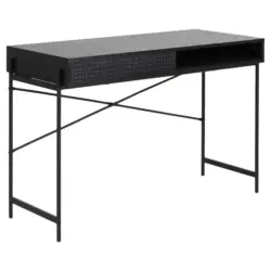Schreibtisch mit Schiebet&uuml;r B:110cm H:50cm Angus Schwarz