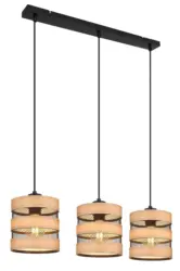 H&auml;ngeleuchte Soeni in Schwarz/Braun max. 40 Watt