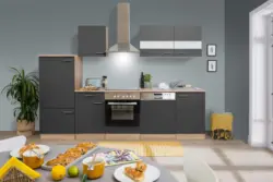 K&uuml;chenleerblock LBKB280ESG Grau/Eiche ca. 280 cm