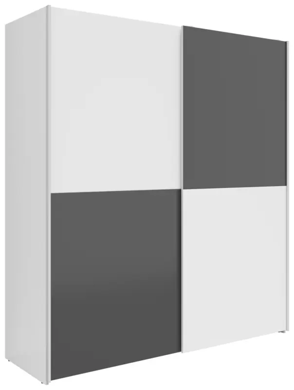 Schwebet&uuml;renschrank Time Wei&szlig;/Graphitfarben