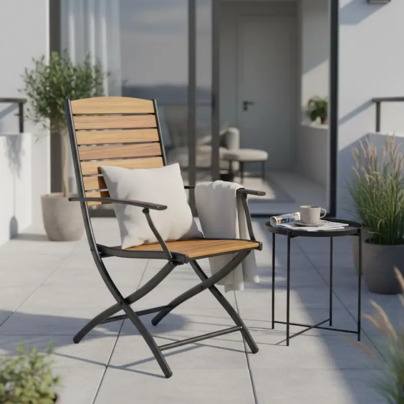 Gartenklappsessel 2er-Set Santorin Naturfarben