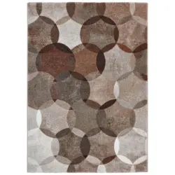 Webteppich Beige/Braun Graphik Modernina 133x200 cm