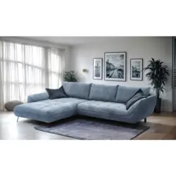 Ecksofa Biarritz Blau, Schenkel: 205x324 cm