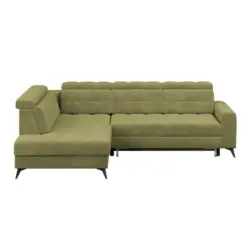 Ecksofa Barletta new Velours gr&uuml;n, 228x289cm