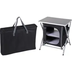 Campingtisch Klappbar 60x64 cm mit Ablagef&auml;cher + Tragetasche