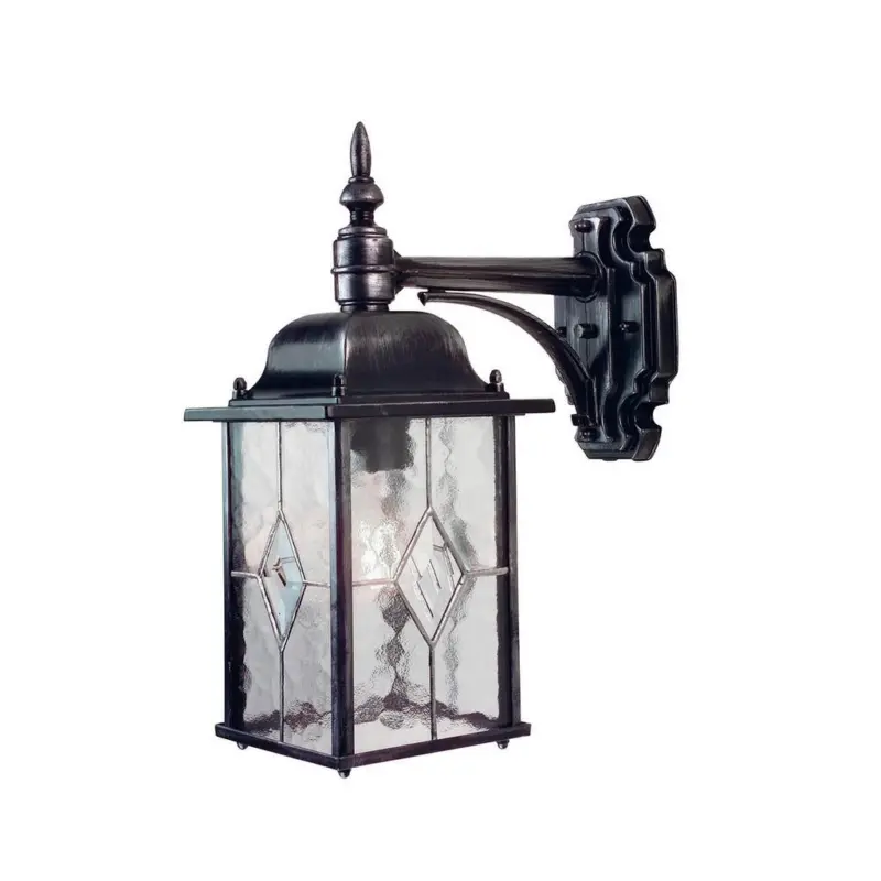 Au&szlig;enwandleuchte 100 Watt Metall Glas, Wandmontage