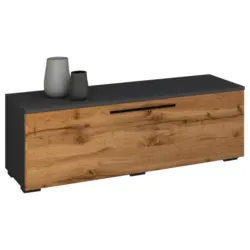 Tv-Lowboard Arila B: 115 cm Anthrazit/Honigeiche Dekor