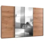 M&ouml;belix Schwebet&uuml;renschrank 350cm Level, Eiche Dekor