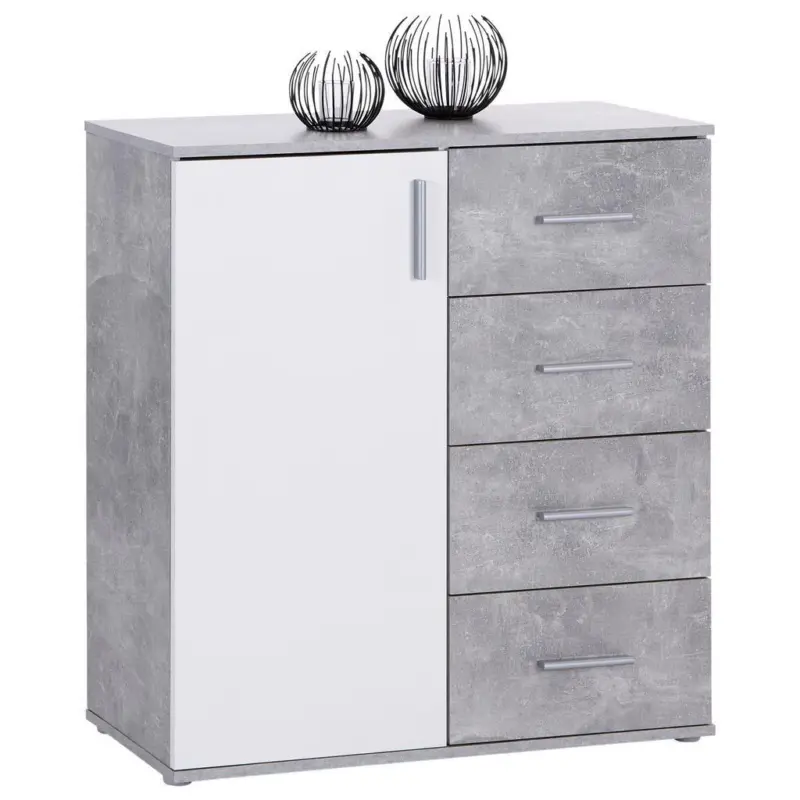 Kommode mit Schubladen 88,2 cm Ina 02 wei&szlig;