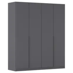 Dreht&uuml;renschrank Alabama Grau Metallic B: 181 cm