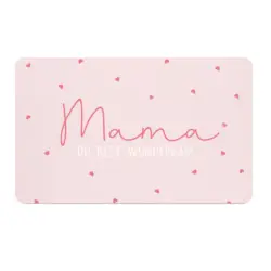 Schneidebrett Mama in Rosa/Wei&szlig;