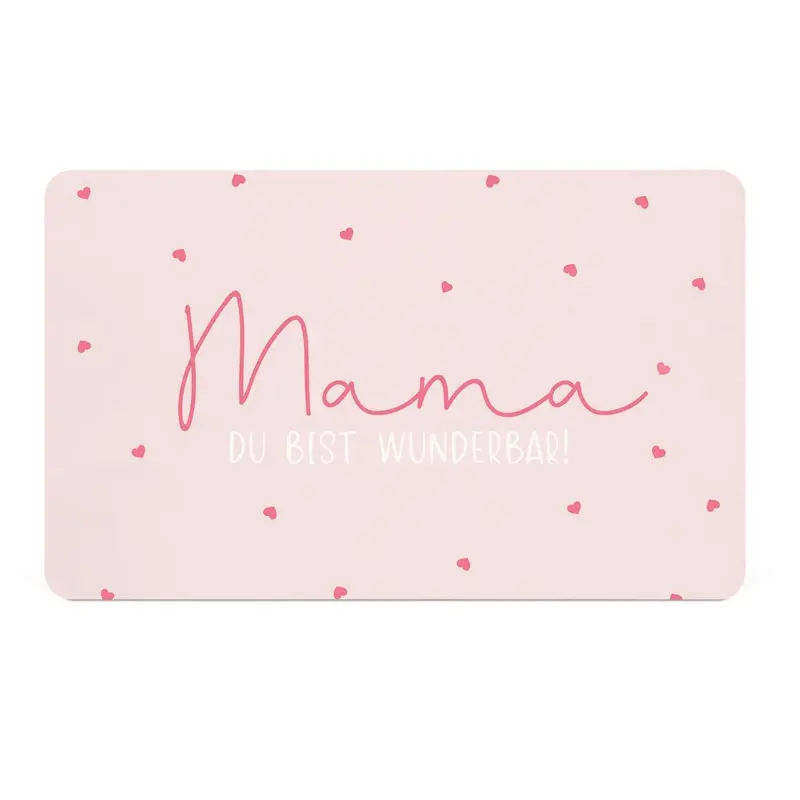 Schneidebrett Mama in Rosa/Wei&szlig;
