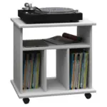 M&ouml;belix Schallplattenregal mit Rollen Retal 60 cm, Wei&szlig;