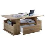 M&ouml;belix Couchtisch mit Schublade + F&auml;cher Junata, Eichefarben