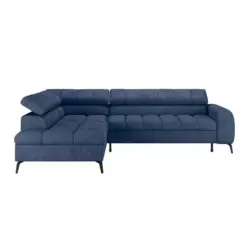 Ecksofa mit Schlaffunktion & Bettkasten Volf Blau