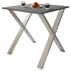 Schreibtisch Lona Anthrazit, Silber B: 80 cm