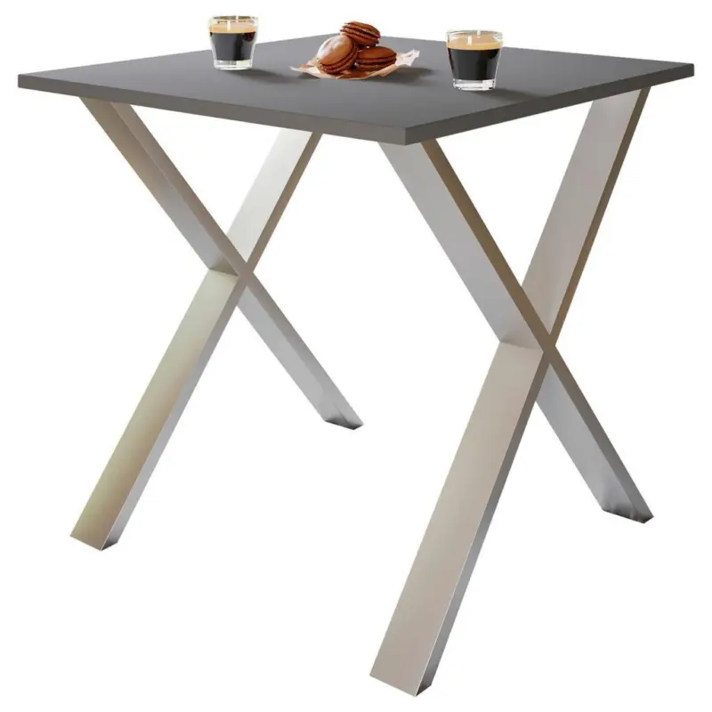 Schreibtisch Lona Anthrazit, Silber B: 80 cm