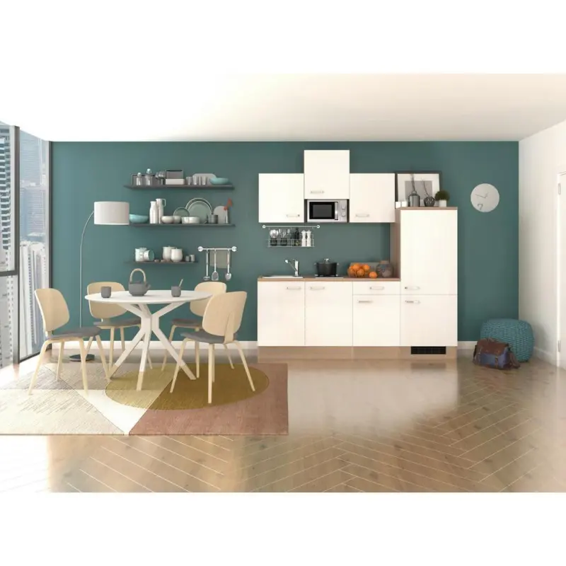 Einbauk&uuml;che K&uuml;chenblock M&ouml;belix Valero Sonoma Eiche/Wei&szlig; B: 210 cm