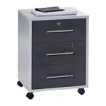 M&ouml;belix Rollcontainer Anthrazit/Grau Office Edition 44x58x40 cm