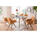 M&ouml;belix TISCHGRUPPE Grau/Goldfarben B: 180 cm