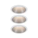 M&ouml;belix Einbauspot &Oslash; 8,8 cm Wei&szlig;/ Silberfarben 3-Teilig dimmbar