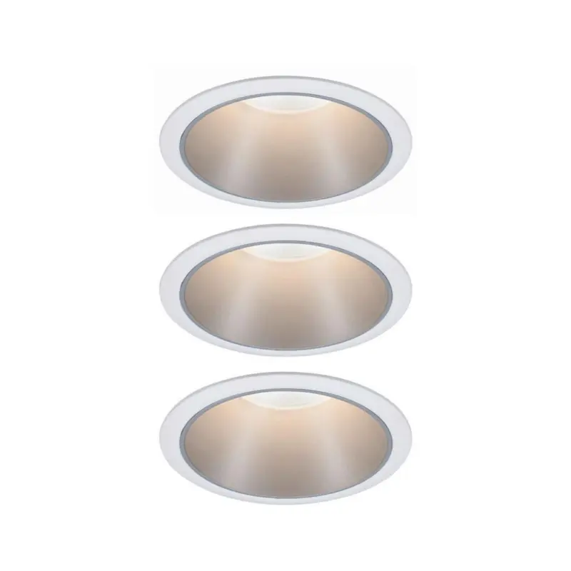 Einbauspot &Oslash; 8,8 cm Wei&szlig;/ Silberfarben 3-Teilig dimmbar