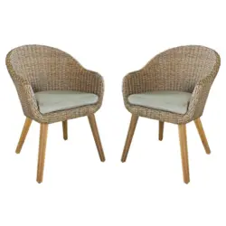 Gartenstuhl-Set stapelbar Carson Holz, Kunststoff