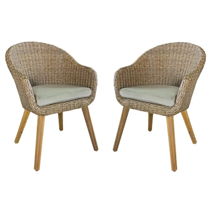 Gartenstuhl-Set stapelbar Carson Holz, Kunststoff