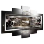 M&ouml;belix Leinwandbild Dance B: 200 cm Grau Schwarz Goldfarben