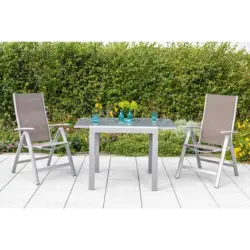 GARTENKLAPPSESSEL-SET verstellbar Metall/Textil
