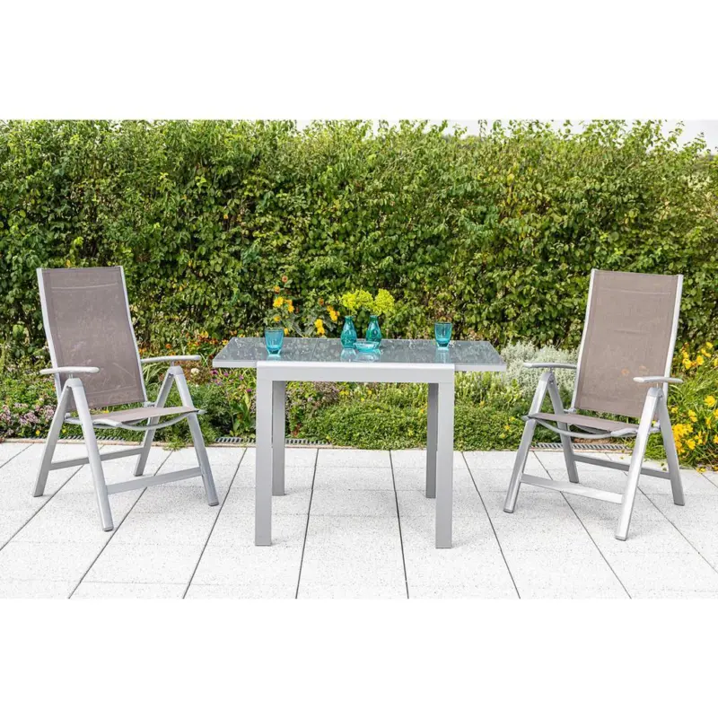 GARTENKLAPPSESSEL-SET verstellbar Metall/Textil