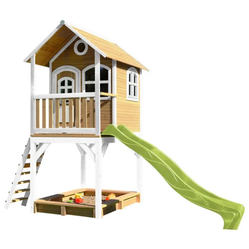 Spielhaus Sarah Braun/Hellgr&uuml;n/Wei&szlig; B: 370 cm