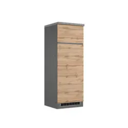 K&uuml;hlschrank-Umbauschrank Turin 60 cm Graphitfarben/Eiche